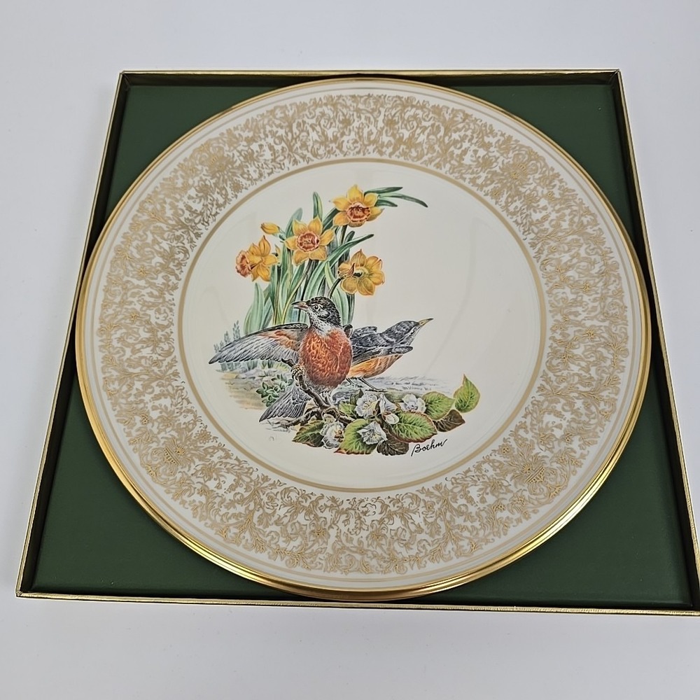 Lenox China Boehm‎ Robin Bird Plate 1977 Limited Edition USA